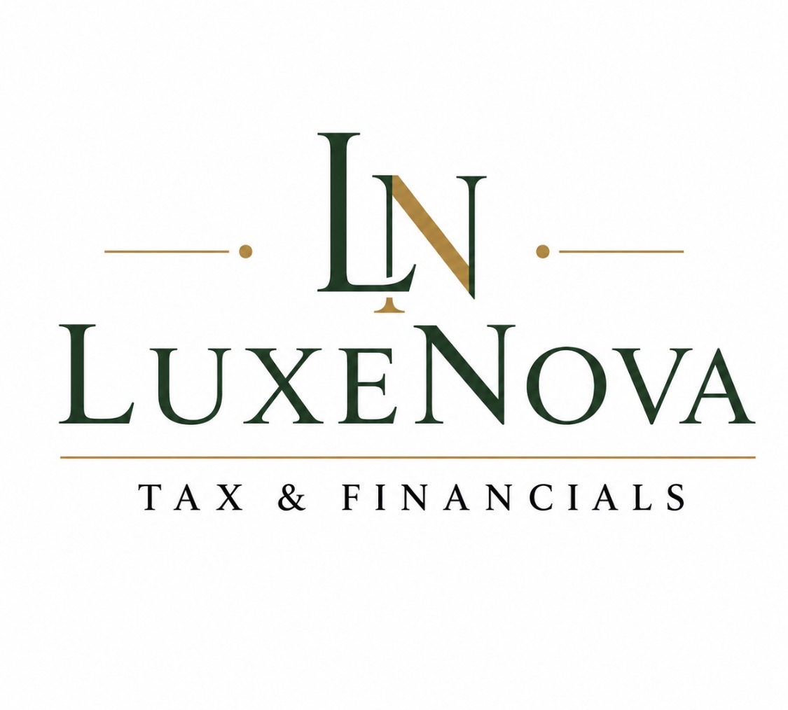 LuxeNova Tax and Financials logo